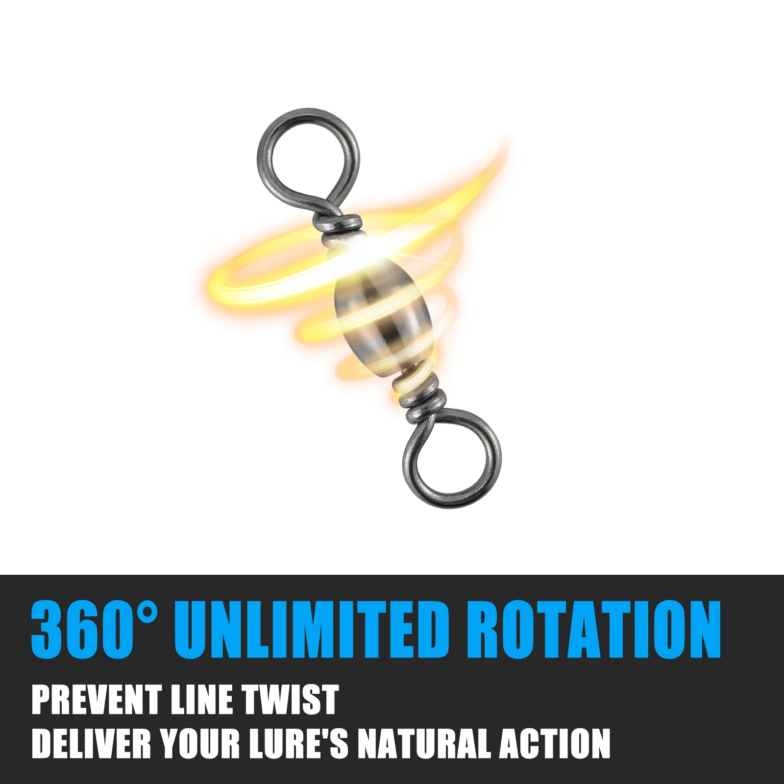 Rodamiento de bolas giratorio de pesca, Conector de señuelo de anillo sólido giratorio de acero inoxidable, trucha de lubina de agua dulce y salada, 50 piezas - imagen 3