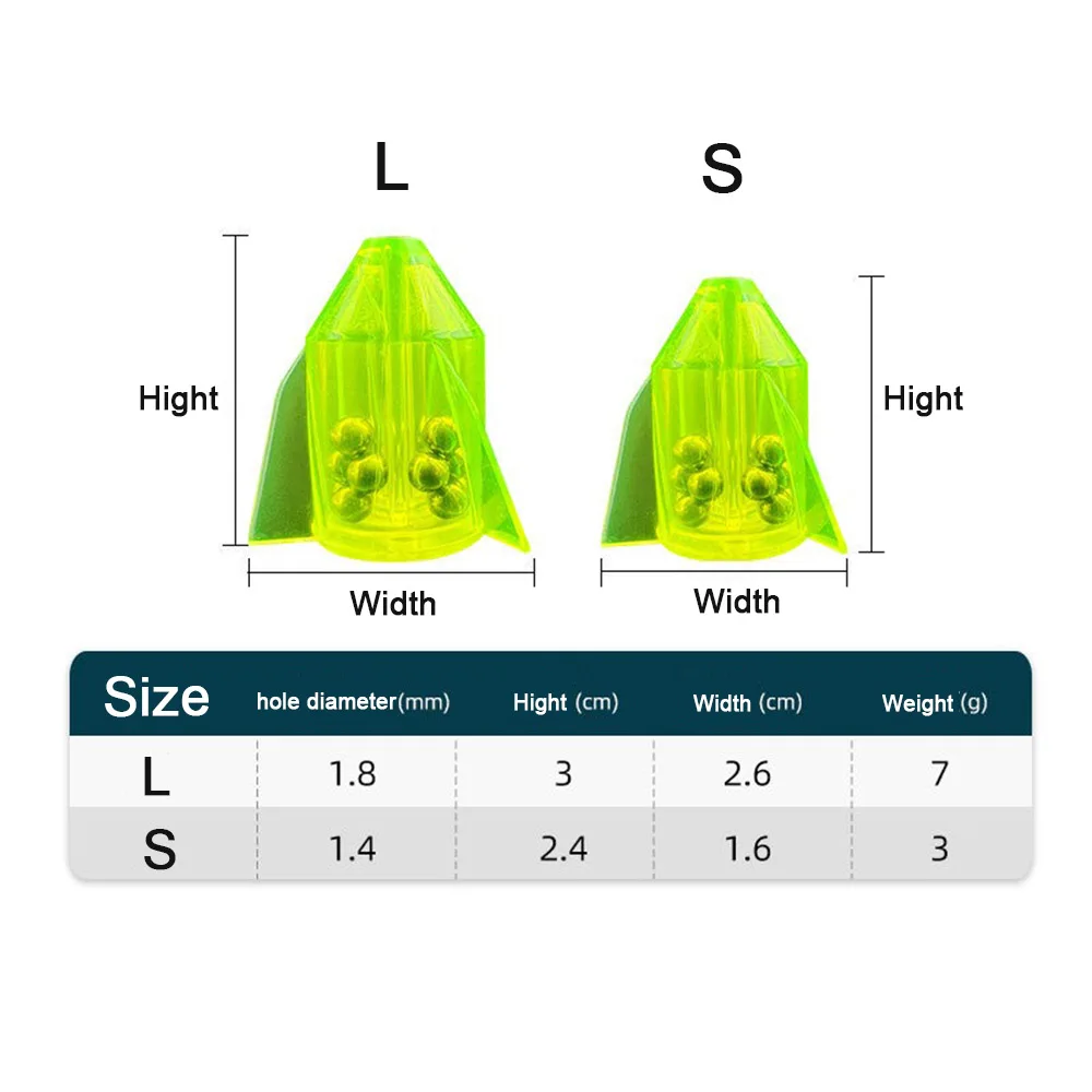 5 unids/lote sonajeros de línea de pesca tubo de inserción agitar atraer Diy sonajeros de señuelo en línea herramienta cebo pesca peso corporal con cuentas de anillo - imagen 2