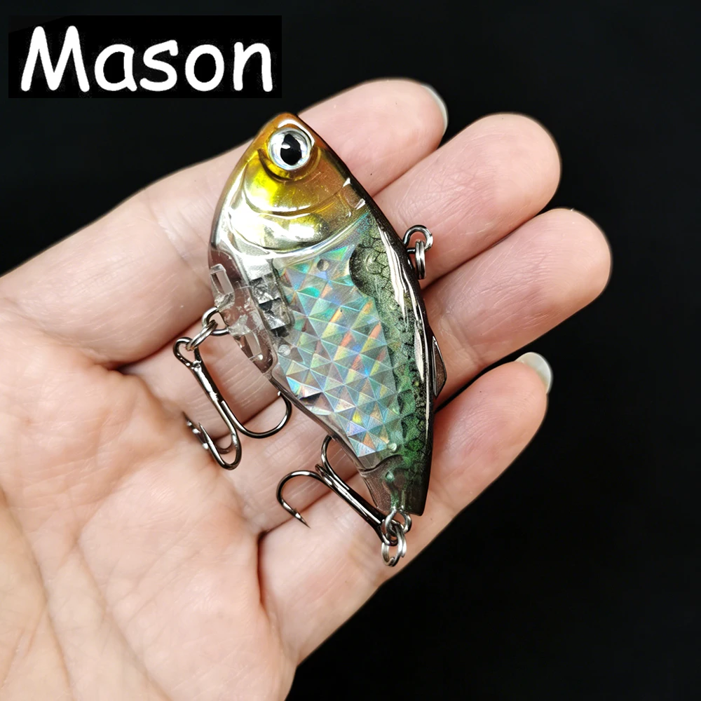 Señuelo Vib láser de 6cm y 15g, cebo Artificial de plástico duro para pesca, ojos 3D, Swimbait, Crankbait Wobblers, 1 ud.