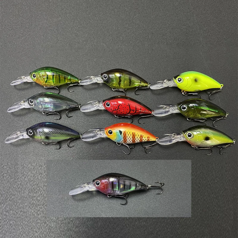 13g 60mm buceo profundo flotante Crankbaits agua salada señuelo de Pesca lubina labio largo Minnow Pesca Wobbler equipo de cebo Artificial - imagen 5
