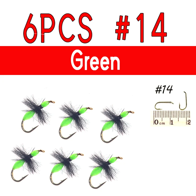 6pcs Green Size 14