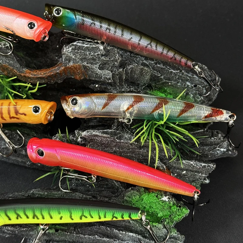 Señuelos de Pesca Topwater Poppers de 85mm y 6,2g, superficie de boca de copa, cebo duro Artificial para lubina, Lucio, Pesca, accesorios Wobblers - imagen 5