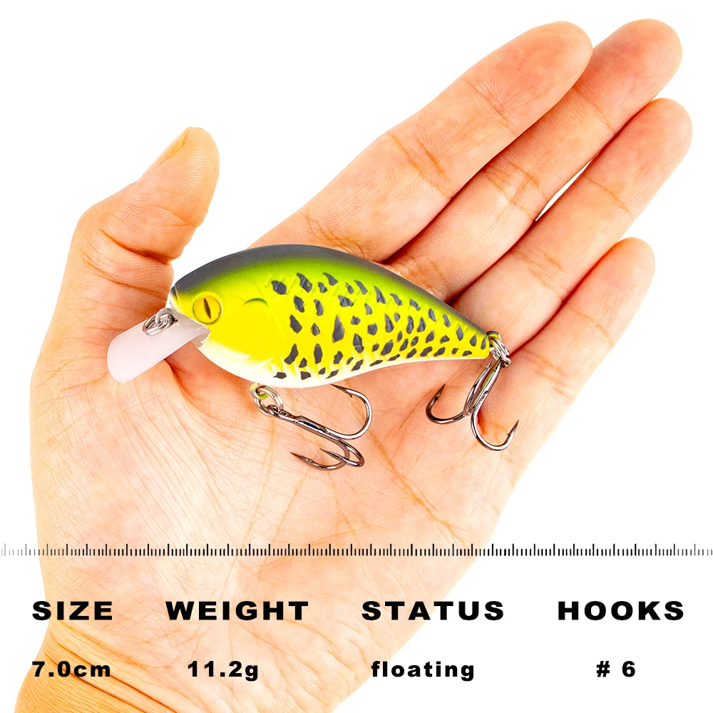 CCLTBA nuevo Crankbait 7cm 11,2g cebos de manivela cuadrados Wobbling Señuelos de pesca artificiales duros para aparejos de lubina - imagen 2