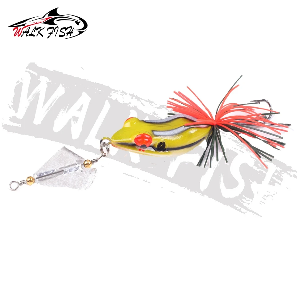 WALK FISH 1 Uds 9g 11g Señuelos de Pesca anzuelos triples Topwater Ray Rana Minnow cebo Crankbait Wobblers ojos 3D aparejos de Pesca - imagen 4