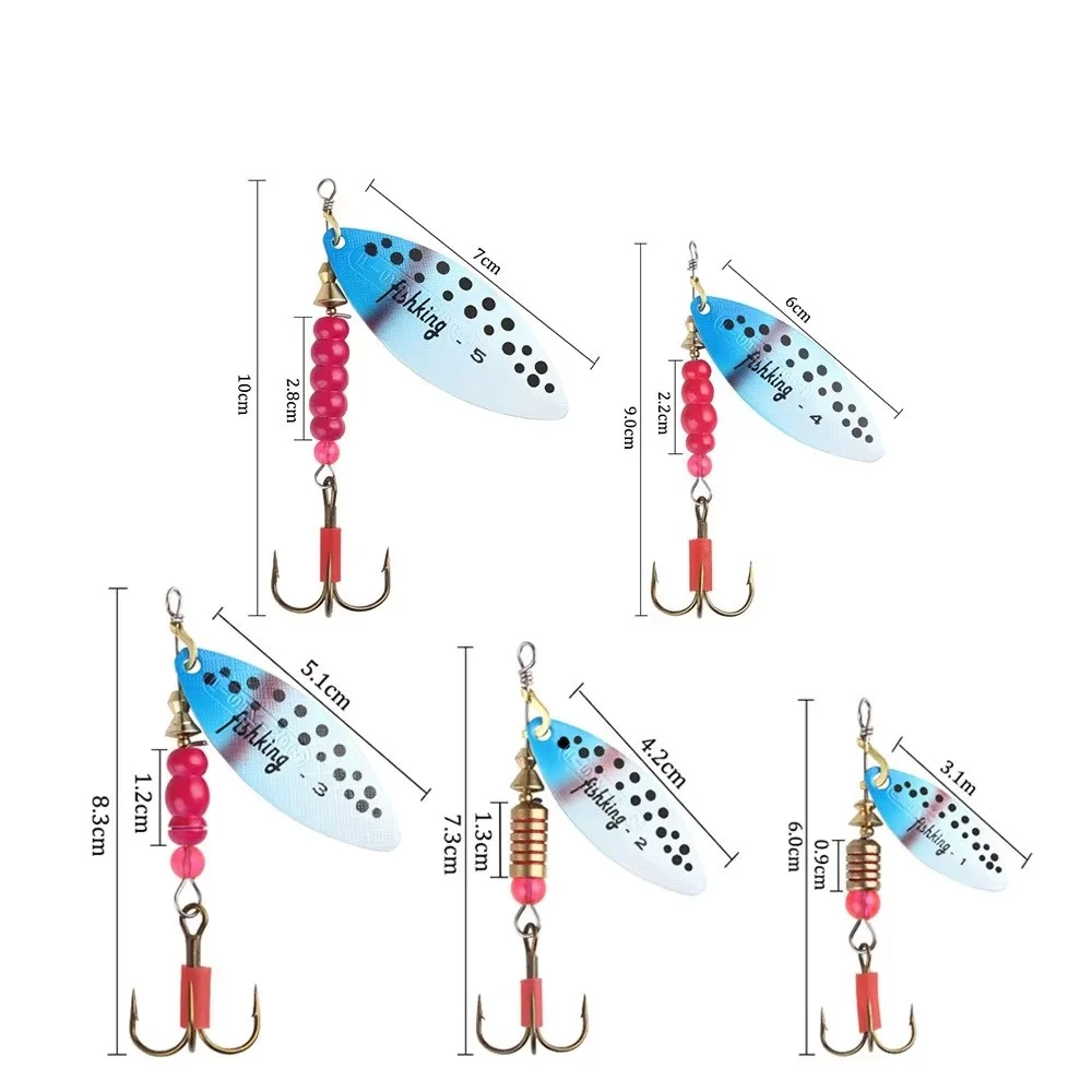 Cebo giratorio de Metal, 4,4g, 7,1g, 12,6g, 17,7g, 26,2g, señuelos tipo cuchara con anzuelos triples, cebo artificial, señuelo de pesca de Lucio - imagen 2