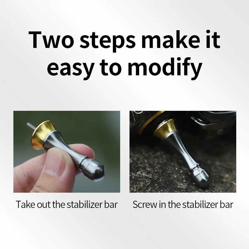 LINNHUE-carrete de pesca de aleación de aluminio, estabilizador de mango de equilibrio, soporte de equilibrio ligero, repuesto de accesorios de pesca - imagen 4