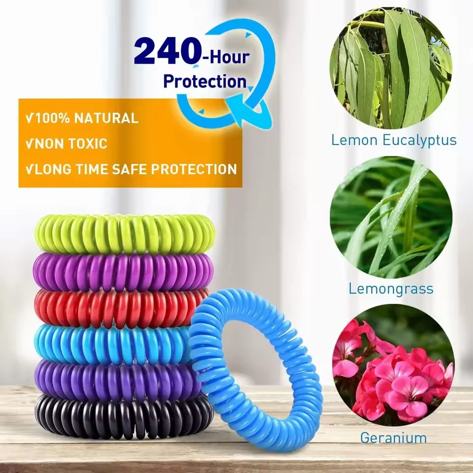 1-10 pulseras repelentes de mosquitos de citrella a base de plantas, impermeables, sin DEET, naturales para protección al aire libre de niños/adultos - imagen 3