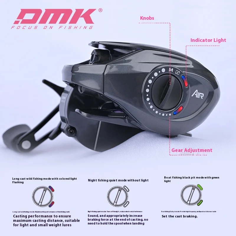 DMK Cheetah Air Carrete Baitcast 7,6:1 Fibra Carbono Freno Electrónico - imagen 5