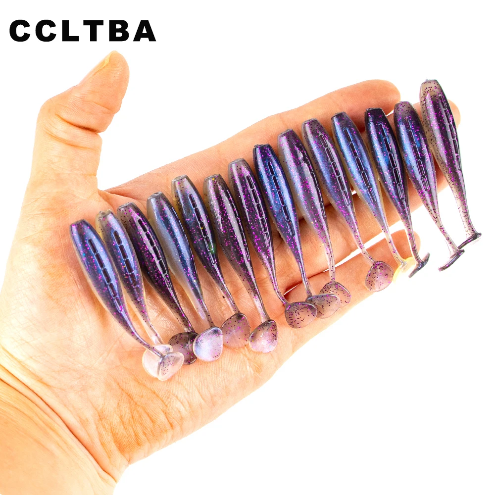 CCLTBA 20 unids/bolsa señuelos blandos con cola en T 4,5 cm/5,5 cm señuelos de gusano cebo de silicona pescado fresco Pva Swimbait Wobblers señuelos para pesca