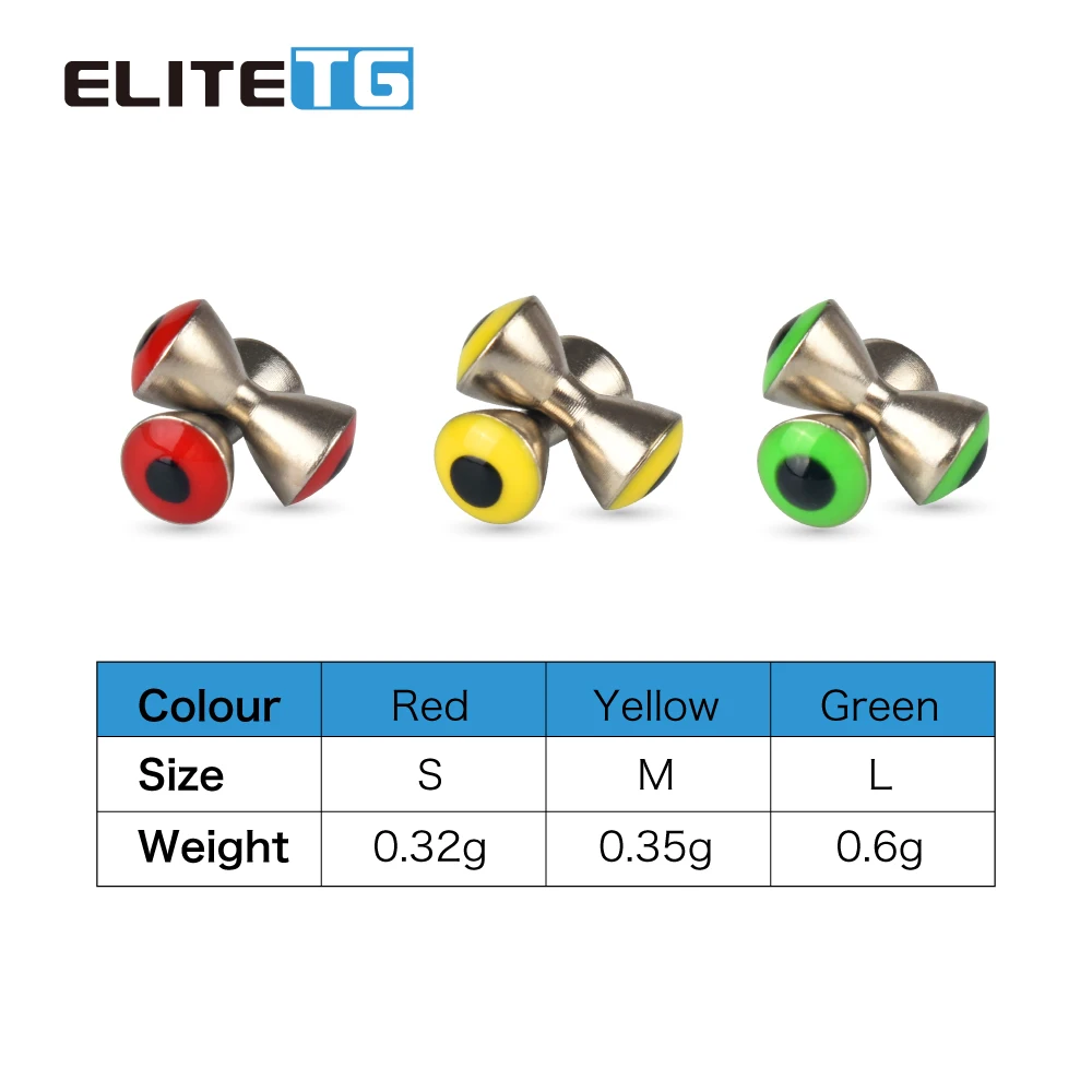 Elite TG 100 Uds. Aparejos de pesca con mosca con ojos de mancuerna de latón, ganchos de señuelo para atar ninfas, moscas, perca, trucha, Walleye, 3,2 ~ 5,0mm - imagen 2