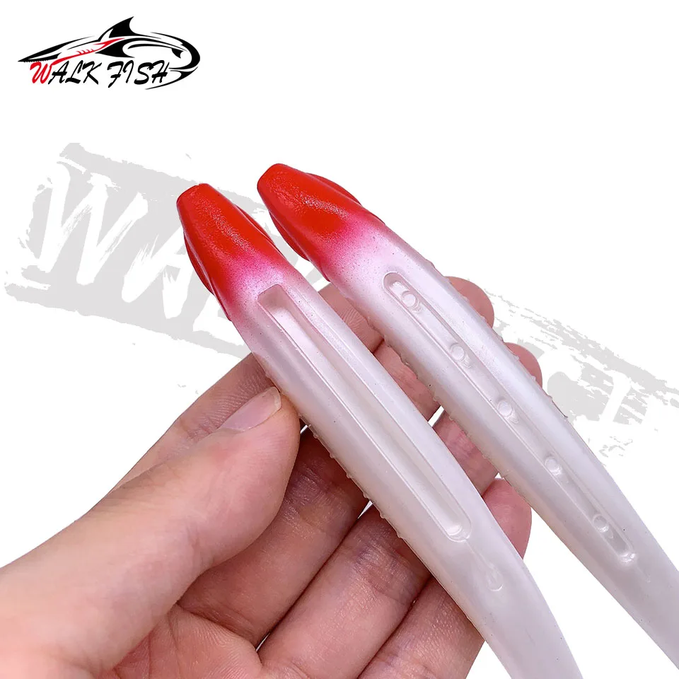 WALK FISH-señuelo de pesca con cebo suave, 3 uds., 170mm, 15,5g, cola dividida en forma de V, Swimbait, gusano, aparejos de pesca de agua dulce - imagen 5