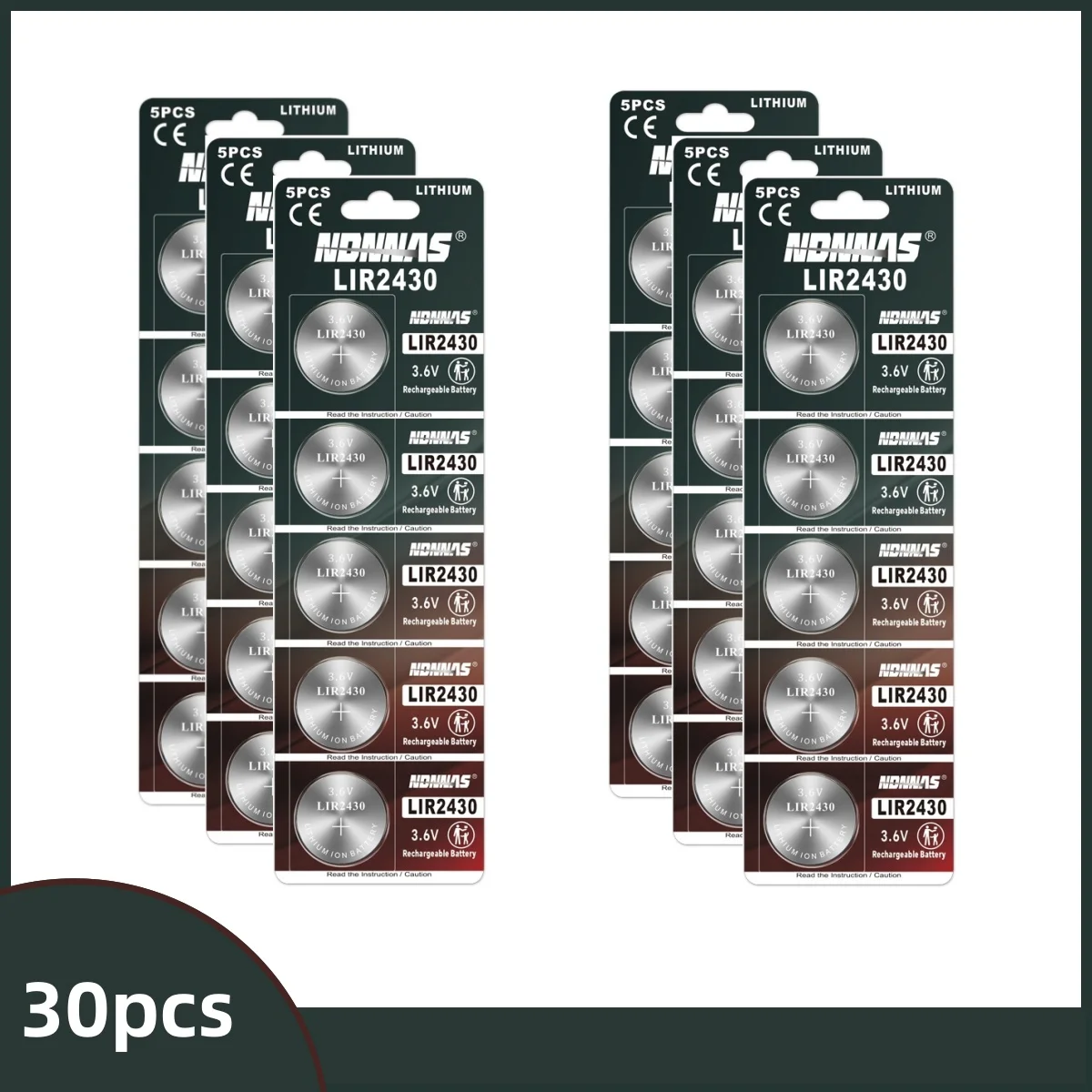 Batería LIR2430 3,6V 60mAh recargable para equipos de pesca - imagen 4
