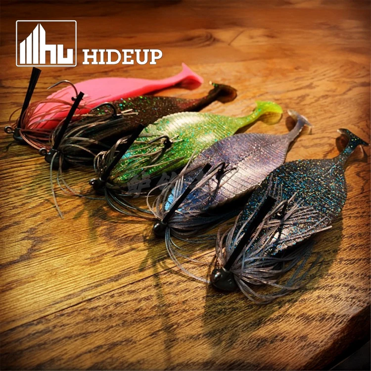 HIDEUP Flat Fish T-tail Fish Stagger Wide Juego de pesca múltiple de 2,7/3/4 pulgadas compatible con hojas caídas sin plomo - imagen 2
