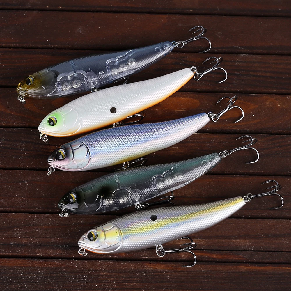 CCLTBA-señuelo de lubina Topwater, cebo duro Wobbler Pencil Bait Walking the Dog, Señuelos de Pesca poco profundos, 10cm, 14,5g - imagen 5