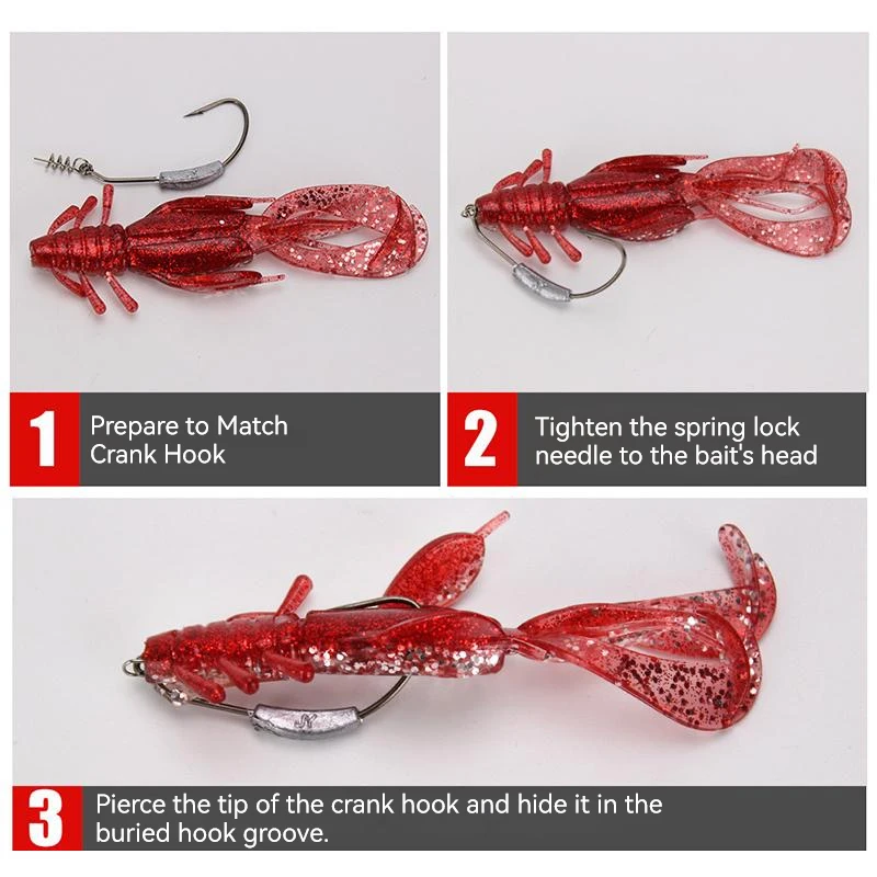 PRO BEROS-señuelo flotante para pesca de camarones y langostas, Wobblers de silicona para pez mandarín, perca, lubina, mezcla de colores, 8 piezas - imagen 2