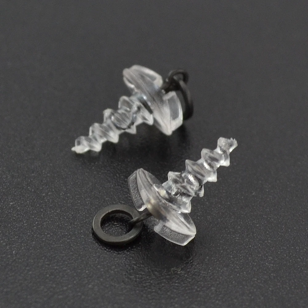 Accesorios de pesca de carpa, tornillo Boilie de plástico 360 con giratorio de pesca de carpa con anillo, aparejo D-Rig Chod, 10 Uds. - imagen 2