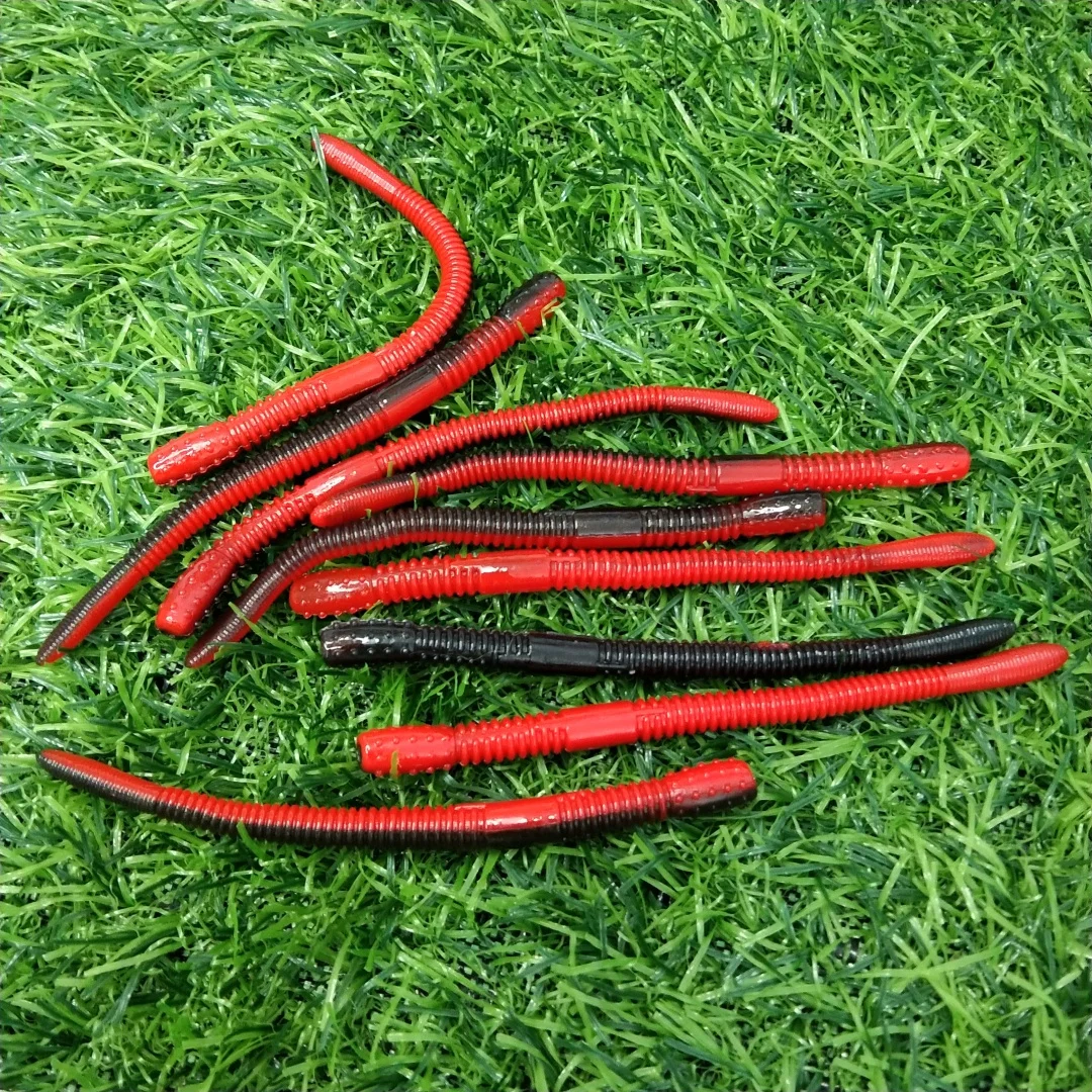 Swolfy, 10cm, 13cm, lombriz de tierra, señuelo suave de hundimiento lento, Señuelos de Pesca artificiales, cebo de gusanos de mar, señuelo de pesca de silicona suave para lubina - imagen 5