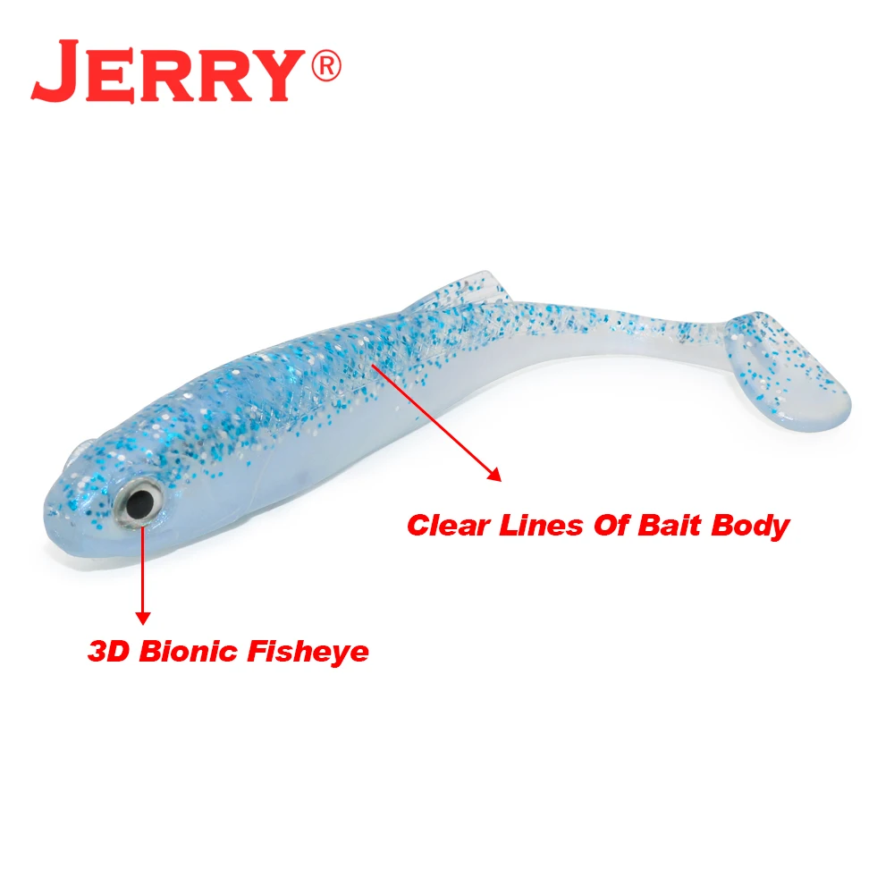 Jerry cebo suave 12 Uds 100mm 70mm 3DEye Hoduller Shad para Zander Pike señuelo de pesca Souple efectivo cebo Artificial de Lucio de plástico - imagen 5