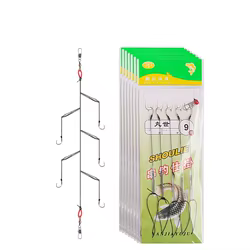 1 pieza de aparejos de Pesca giratorios de acero rico en carbono, señuelos Pesca 8 # -20 #   Cadena de soporte para cebos con juego de anzuelos de pesca con 3 anzuelos