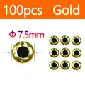 Gold 100pcs 7.5mm