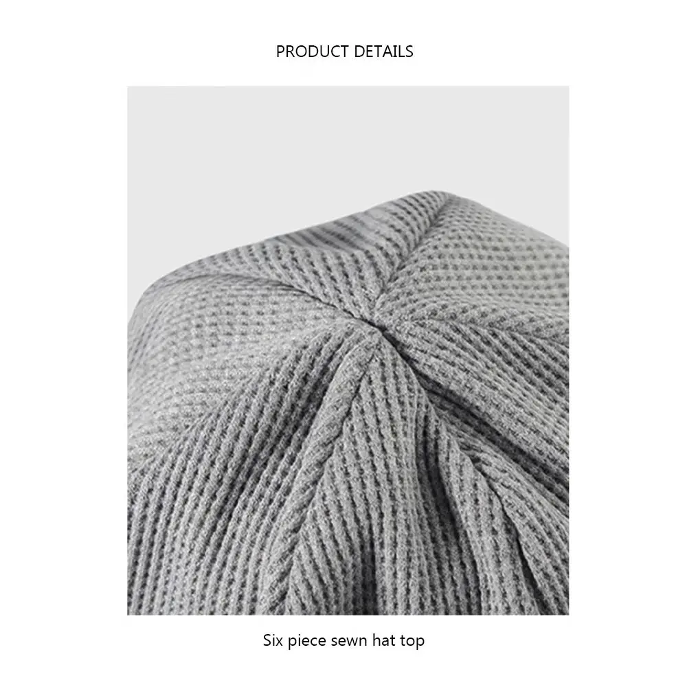 Gorros de punto informales Color sólido Gorro cálido a prueba de viento Gorro de punto para hombres - imagen 2