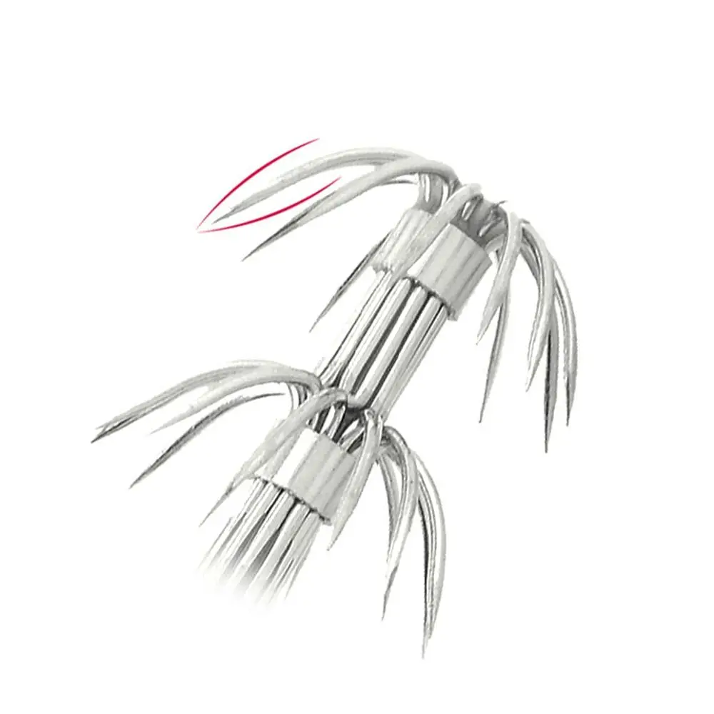 Tubo de soplado luminoso de 4 piezas, anzuelo de pulpo de madera, cebo de Camarón, anzuelo de calamar, rollo de tela, gancho de explosión de pesca marina, accesorios de pesca - imagen 4