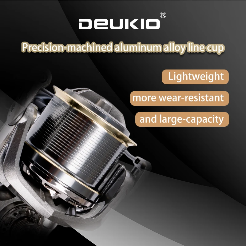 Carrete de pesca giratorio DEUKIO 8000 9000 10000 12000 14000 rodamiento de acero inoxidable 25KG arrastre carrete potente agua salada agua dulce - imagen 5