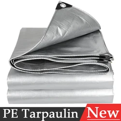 Engrosar 0,32mm tela plateada a prueba de lluvia toldo exterior sombreado vela barco coche camión cubierta impermeable lona de PE