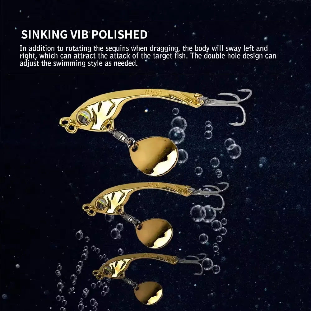 Señuelo giratorio de Metal, cebo de cola larga, cuchara para lubina, trucha, Lucio, agua dulce, agua salada, invierno, 10G VIB - imagen 4
