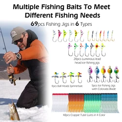 Goture – Señuelos de Pesca en Hielo Luminosos con Caja de Aparejos