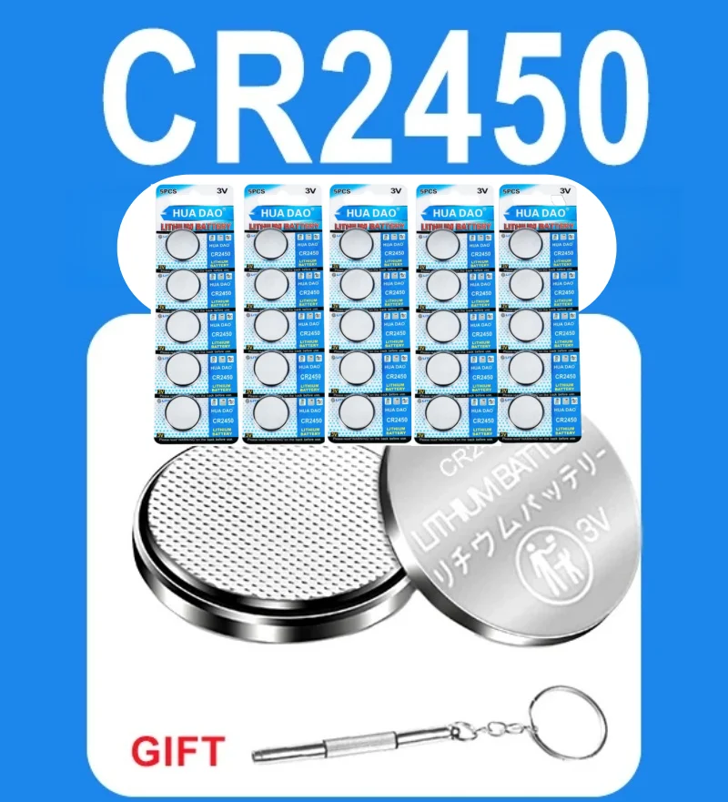 Pila CR2450 3V litio – Botón para mando a distancia y reloj
