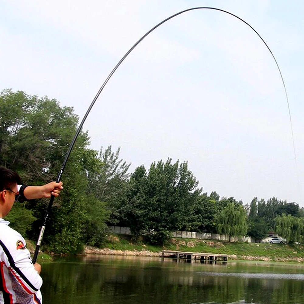 GHOTDA-caña de pescar de agua dulce sin anillo, fibra de carbono, telescópica, manual, 3,6/4,5/5,4/6,3/7,2 m - imagen 4