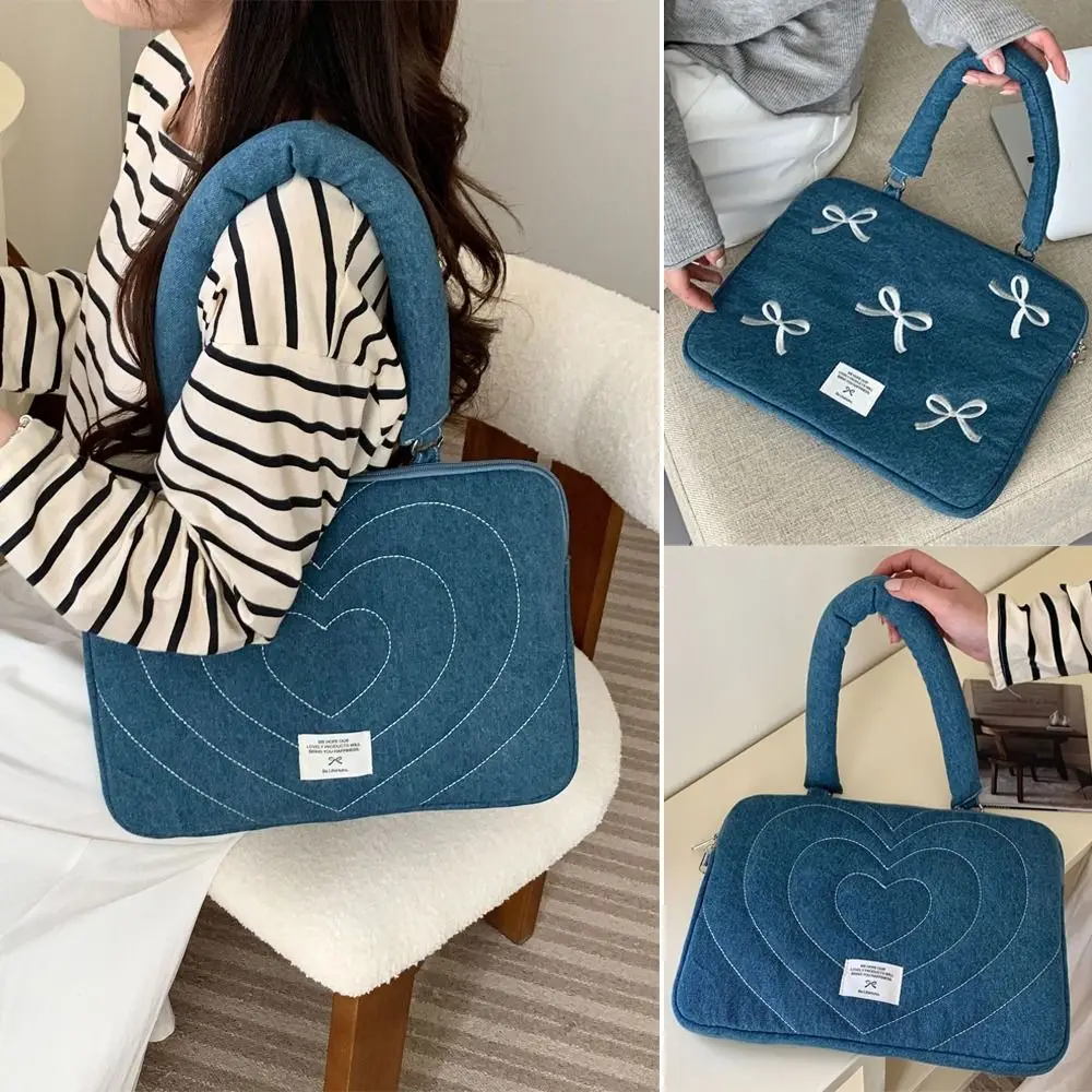 Bolso de ordenador portátil bordado de mezclilla lavada para Apple MacBook para Huawei para Xiaomi para Asus 13,3-14 pulgadas/15,6-16,1 pulgadas - imagen 4