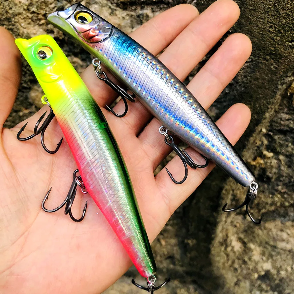GREENSPIDER 124mm 20g Poppers Minnow Señuelos de Pesca superficie cebos duros Wobblers de agua salada lubina Lucio Pesca 2024 aparejos de Pesca - imagen 4