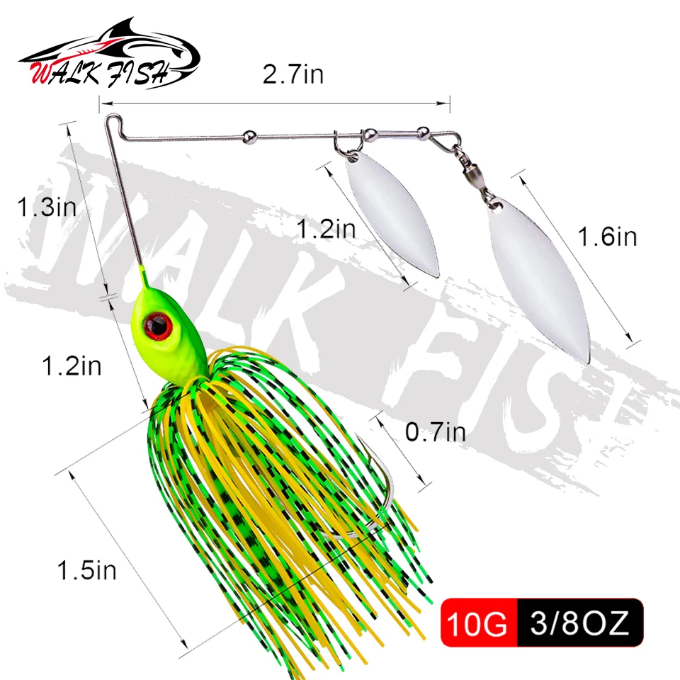 WALK FISH-señuelo de pesca de 10G, 14G, cebo giratorio, sin malezas, Buzzbait, Wobbler, Chatterbait para lubina, Lucio, pez dorado, 1 ud. - imagen 5
