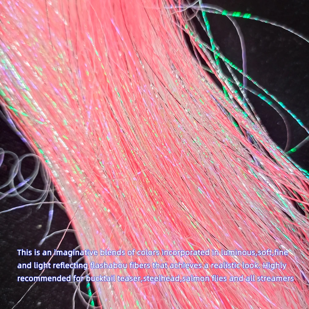 Ellllv-opel Flashabou luminoso de 50cm de longitud, Material de atado de moscas mezclado de fibra Flash para serpentinas, faldas con cola de hebilla, señuelo de pesca en el mar - imagen 5