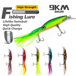 Señuelo Calamar Swimbait 3D con anzuelo triple 9KM