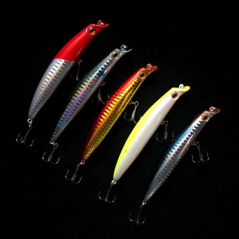 1 unidad de pesca de agua de mar, pececillo de buceo, 0,2-0,5 m, señuelos artificiales, cebo duro de 10,5 cm, 12cm, señuelo de lubina, suministros de pesca brillantes con láser - imagen 4