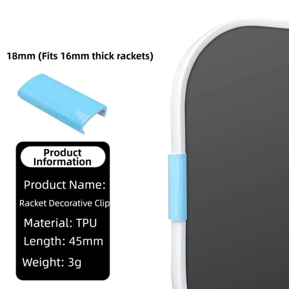 Protectores borde pala pickleball 16mm – Clips absorción impacto - imagen 2