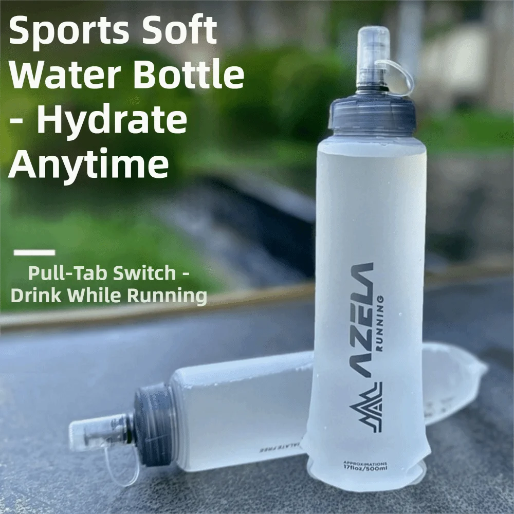 Botella de Agua Deportiva Plegable Ligera de 250/500 ml, Diseño Plegable, Bolsa de Agua Suave, Material Suave, Portátil, para Correr - imagen 3