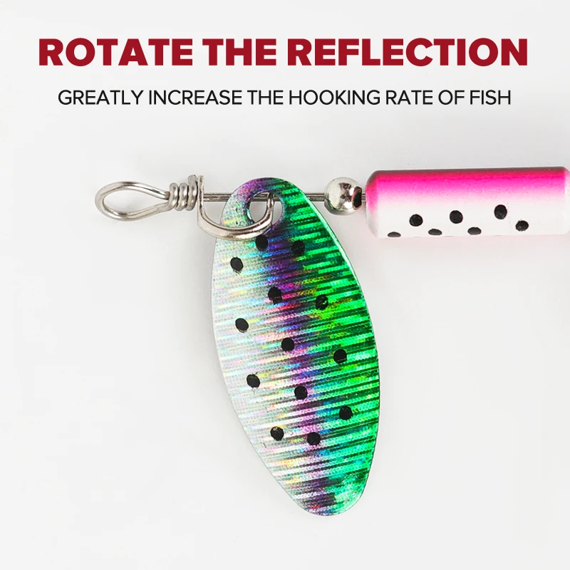Señuelo de pesca giratorio de Metal, anzuelo Wobblers Crankbaits Jig, 1 piezas, 3,5g/6,5 cm, brillante, con lentejuelas, para trucha - imagen 4
