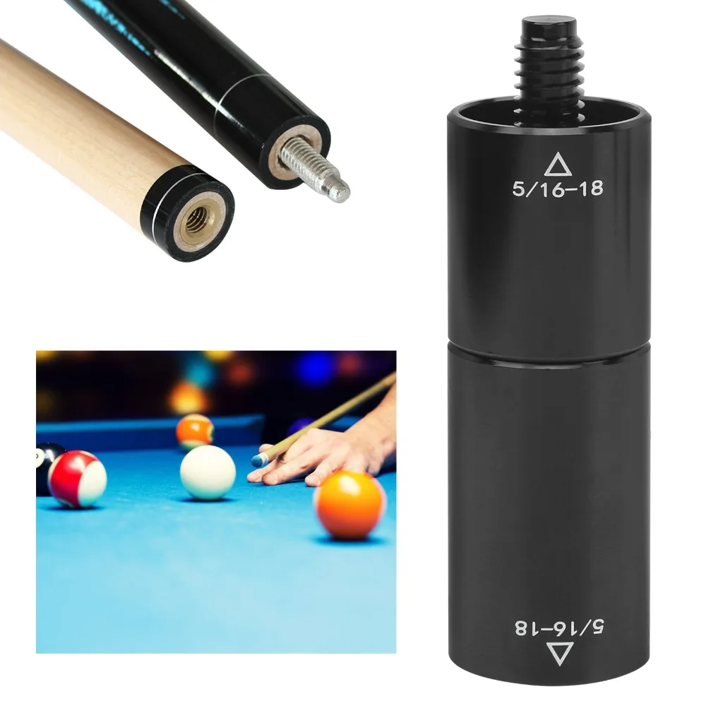 Accesorios de billar, extensión de taco de billar de aluminio, 5/16-18 dientes, extensor de taco de billar compacto, extensor de eje medio, tacos de billar - imagen 4