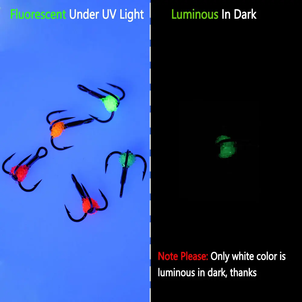 5 piezas 8 # 10 # 12 # 14 # Señuelo de anzuelo triple para pesca en hielo de invierno, anzuelo de pesca de mar, aparejos de acero rico en carbono, anzuelo de tres mandíbulas, cebo que se hunde - imagen 4