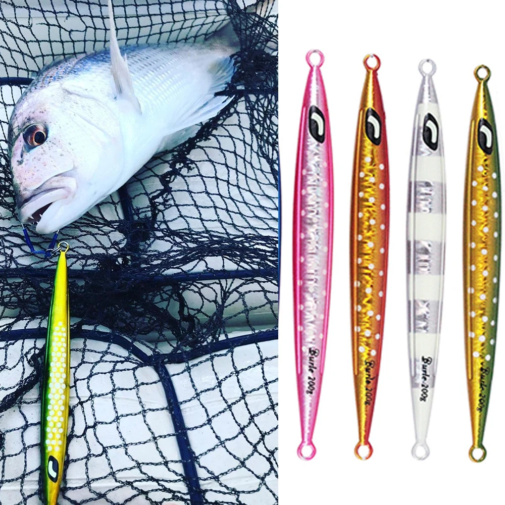 100g150g200g250g300g plantilla de Metal Shore Jigging Pebble Stick cebo agua salada Vertical señuelo de pesca de aguas profundas atún Marlin Wahoo Mahi - imagen 4