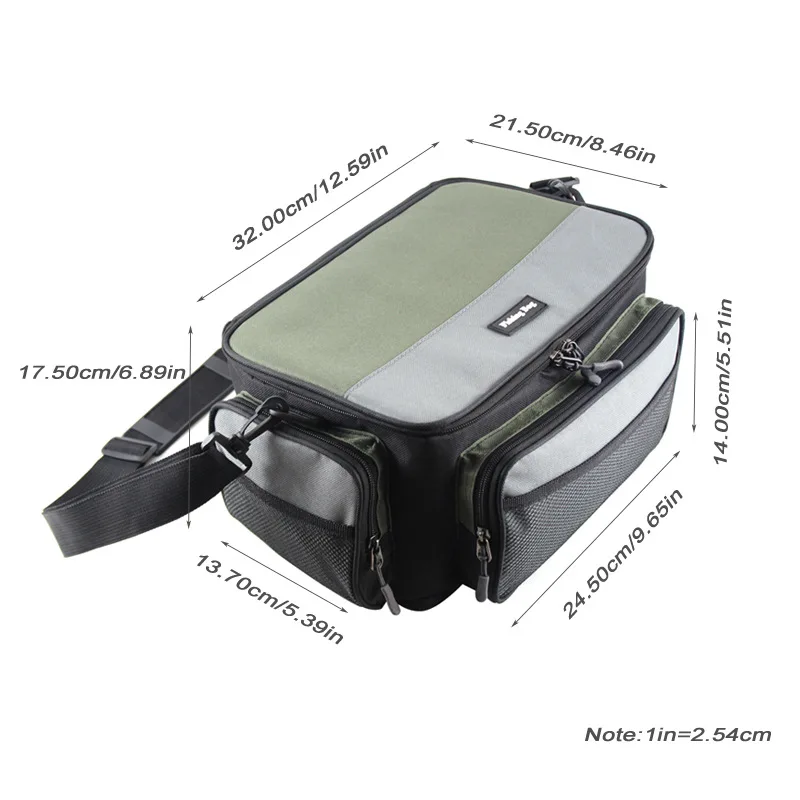Bolsa de pesca de gran capacidad para exteriores, bolsa de almacenamiento multifuncional para equipos de pesca, bolsa para equipos de cebo, bolso de hombro - imagen 2