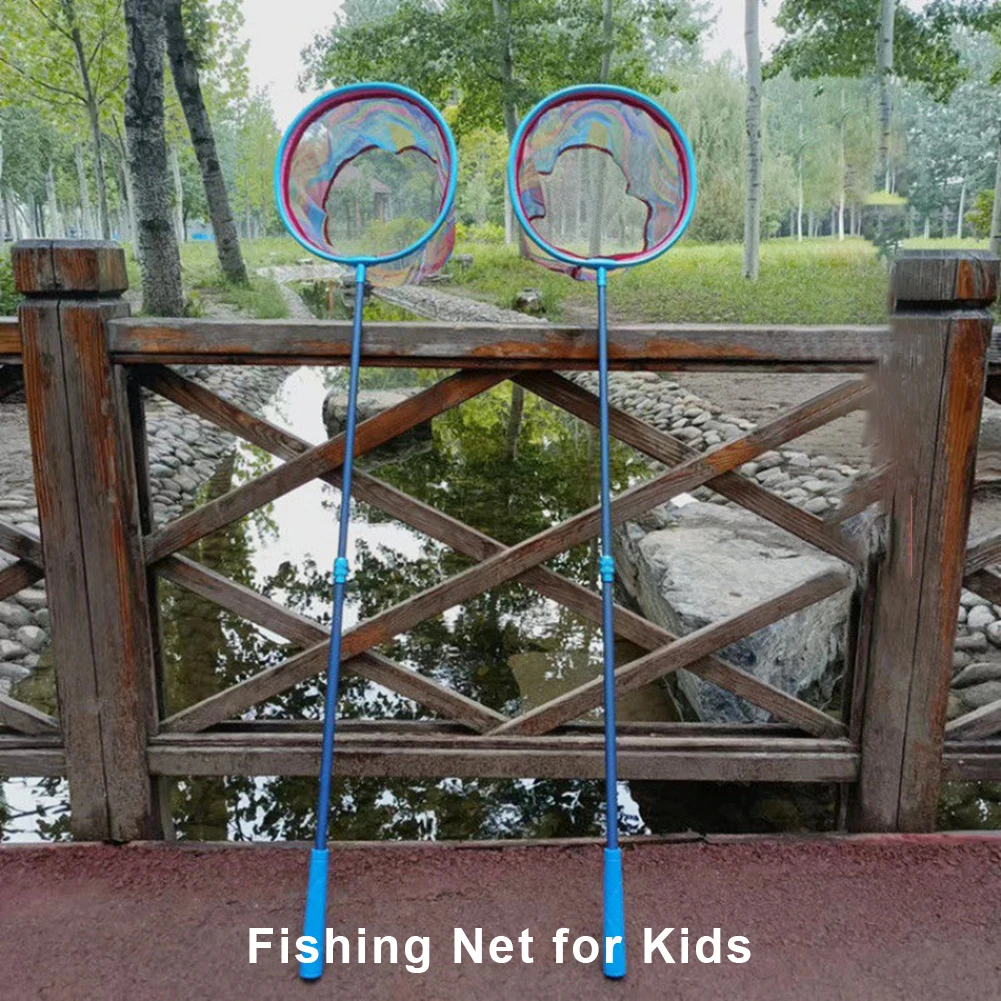 Mango retráctil de aleación de aluminio, red de pesca plegable, portátil, telescópica, Red de cuchara plegable para niños - imagen 5