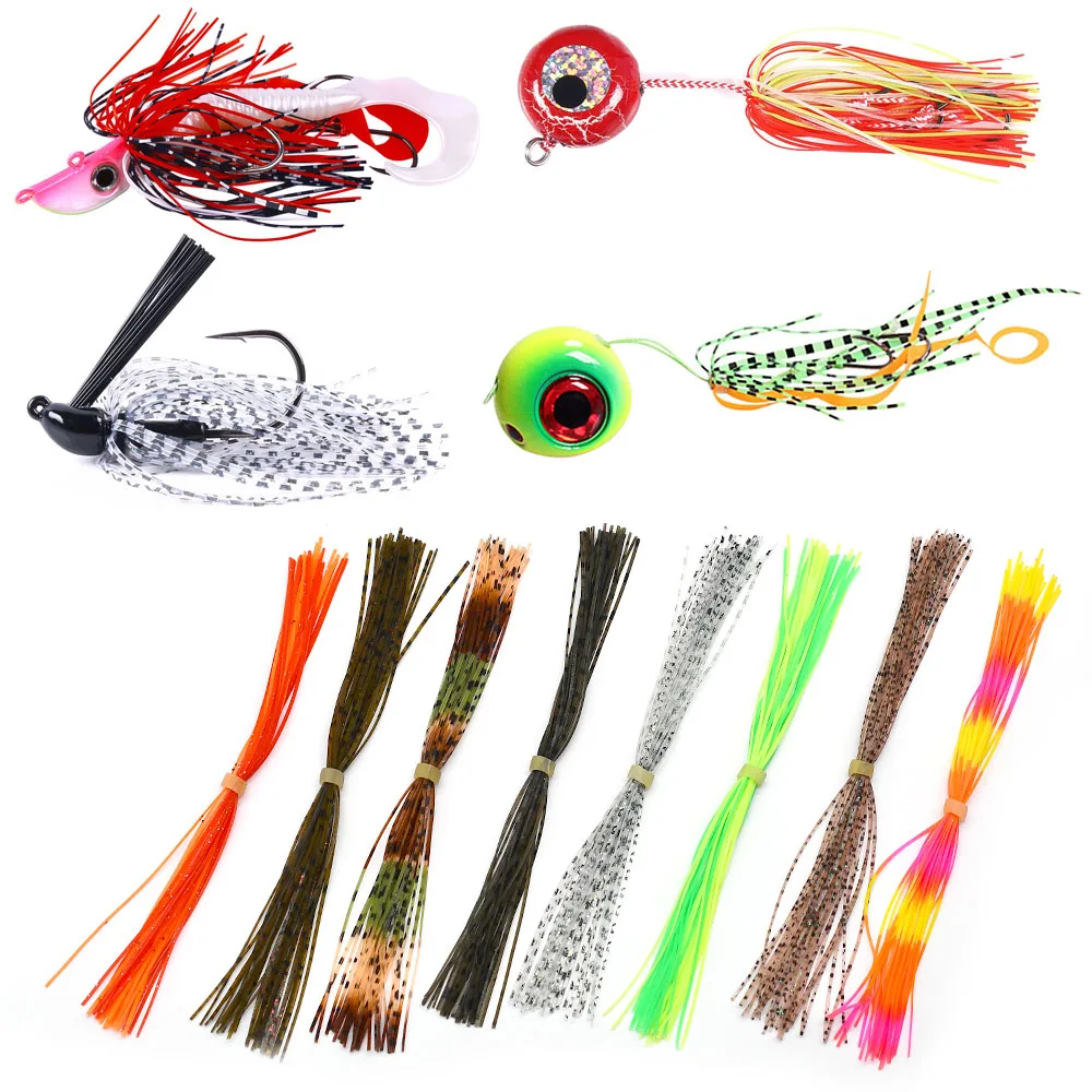 MNFT-señuelo de pesca de cebo, Material de atado de moscas, capas de falda de silicona para Spinner DIY, Jigs de goma, Buzzbait, Barba, 180 piezas (6 paquetes) - imagen 5