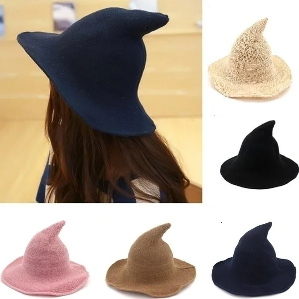 Sombrero diablo bruja negro con pliegues