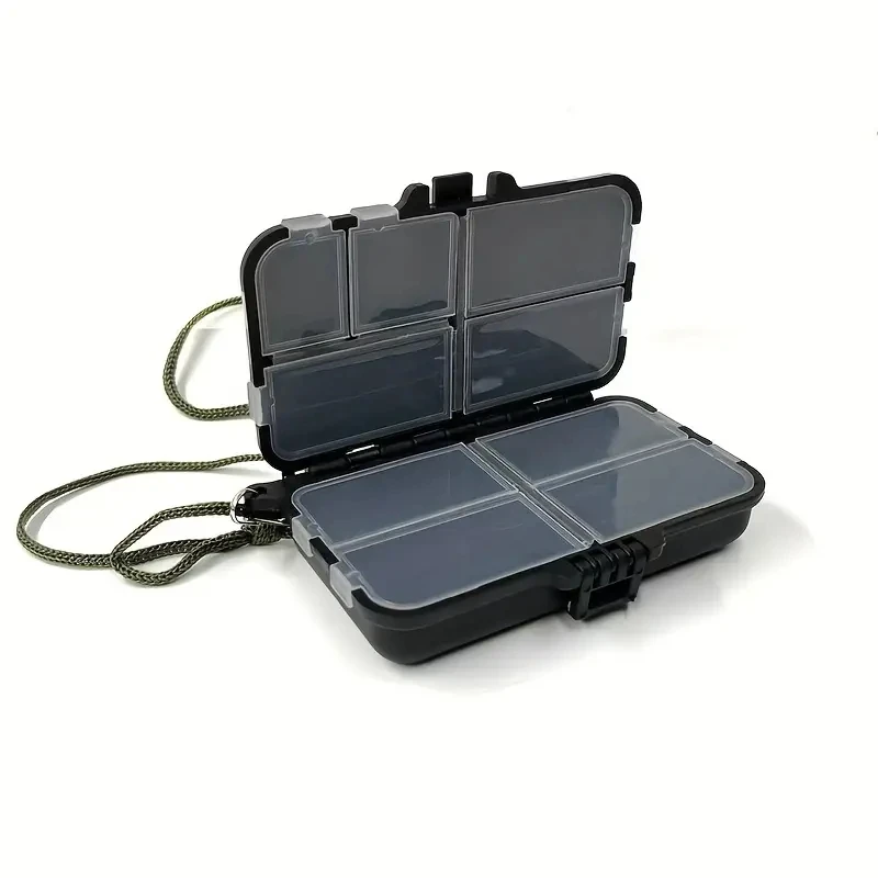 Caja de señuelos, caja de herramientas para anzuelos de pesca, caja de almacenamiento, accesorios, caja de almacenamiento negra, caja de almacenamiento para anzuelos - imagen 3