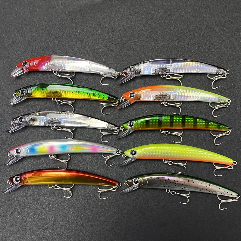 Señuelos de Pesca flotantes de pececillo, 110mm, 14g, Trolling, Twitch, Wobbler, cebo duro Artificial, trucha de agua de mar, Jerkbait, Crankbaits - imagen 2